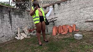 went to inspect the site and imagined workers fucking her huge pussy?