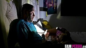 flashlights dim as stepdad skyler storm sneaks a quick pov bang.