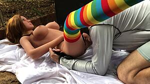 I came in my student's ass with sex toy!