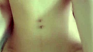 Petite girl with shaved pussy rides in cowgirl position