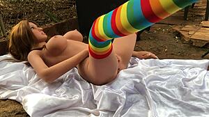 I came in my student's ass with sex toy!