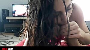 I love sucking this big thick cock in the dorm? My wet pussy makes it slide in easy!