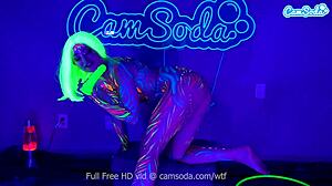 Jewelz blu body paint and masturbation show