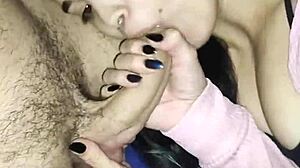 Married Brunette Swallows Deepthroat Blowjob And Wants To Fuck Every Night With Monster Cock