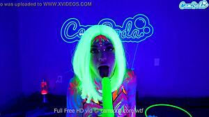Jewelz blu body paint and masturbation show