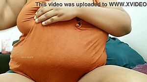 tamil aunty flaunts massive boobs