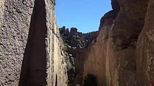 She sucks & swallows on a public hiking trail