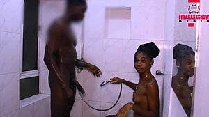 Lonely ebony girl discovers monster cock pleasure