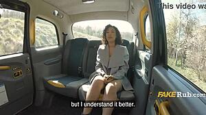 French Ebony Cheats in Taxi Backseat on a Wild Public Mission