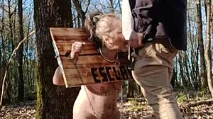 Slave Submissive Takes Cum Facial In Pillory