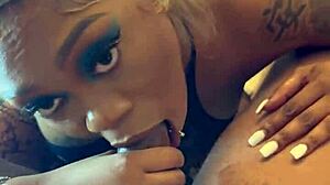 pretty face ebony, do you love sucking that big dick so much?