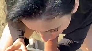 he fucks her round ass hard then cums all over her face