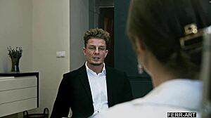 Lesbian Accountant Tries First-Time Blowjob and Sex with Man