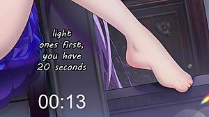 Anime keqing femdom feet joi with edging humiliation.