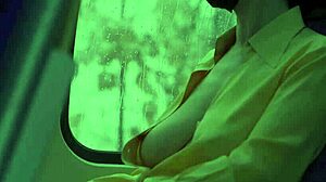 slave wife goes braless, flashes downblouse in daring public display