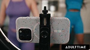 so after a sweaty workout, milf cali sweets and stepbae sky wonderland end up licking each other's pussies in this colombian reality scene