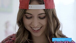 hot brunette babe with small tits rides big cock