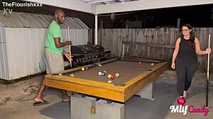 milfcandy samantha loses at pool, will she take that long bbc?