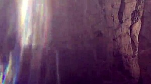 She sucks & swallows on a public hiking trail