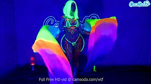 Jewelz blu body paint and masturbation show