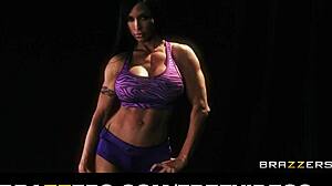 Look at these four big-tit fitness babes stripping for a hardcore orgy!