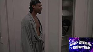 savanna stretched wide by massive black cock