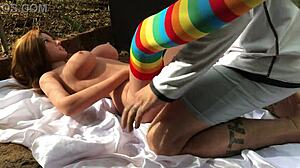 I came in my student's ass with sex toy!