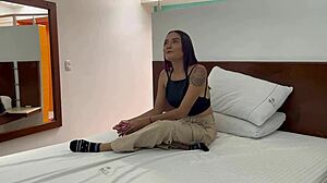 Skinny Latina with small 18+ tits banged hard by delivery guy. Wet roleplay got intense!