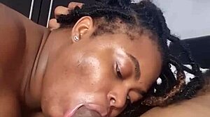 Beautiful babe intensely sucks good dick, leading to a massive cumshot