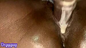 wife gets her juicy pussy wet with monster cock