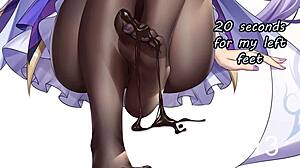 Anime keqing femdom feet joi with edging humiliation.