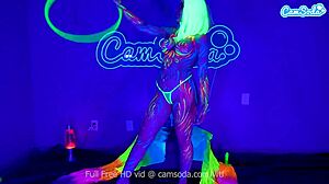 Jewelz blu body paint and masturbation show
