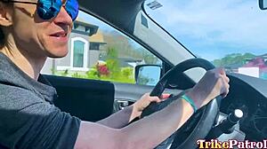 Trikepatrol picks up skinny Asian teen 18+ Katie Cai and fucks her hard!