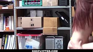 Teen cassidy michaels gets strip searched at work by police officer, bent over with clothes ripped, monster cock in hairless pussy.