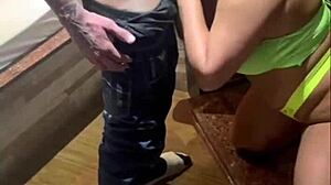 wife seduces skinny guy with big cock in homemade scene