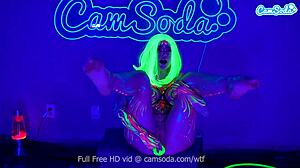 Jewelz blu body paint and masturbation show