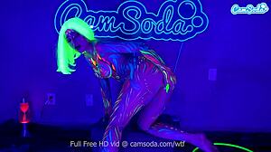 Jewelz blu body paint and masturbation show