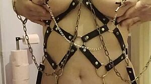 Slave maid licks toilet in humiliating homemade scene with buttplug and doggystyle.