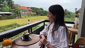 Girl Walks In Cafe With Cum On Face