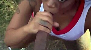 Cheerleader Wants Big Black Cock Outdoors