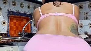 Blues Big Ass Inserts Big Dildo Intensely