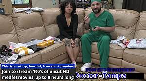 Dr. Tampa Boldly Examines Nicole Luvas' Small Tits in Latex Gloves