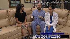 Dr. Tampa Boldly Examines Nicole Luvas' Small Tits in Latex Gloves