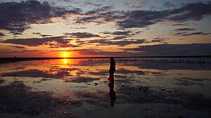 Scenic walk at elton salt lake sunset