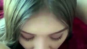 petite teen babe licks friend's pussy in amateur couple sex