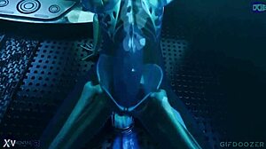 Slime tifa plays with dildo in hentai fantasy!