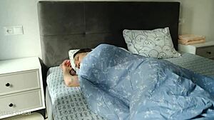 Kristina's Morning Shower with Sexy Brunette Milf Legs Barefoot in Bedroom