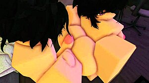 teaching her big ass to take that big white cock in roblox 😏