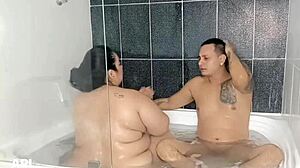 Steamy shower with my slutty stepmom while stepdad’s away. Part 1 of wild deepthroat and creampie!