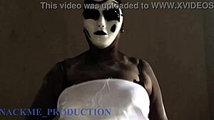 Spirit wife roleplay with curvy black cosplayer